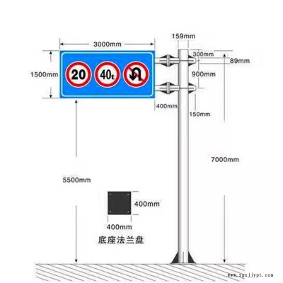 祥路直销 道路标志杆 喷塑标志杆 镀锌标志杆 交通标志杆 交通铝牌图2