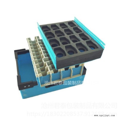君泰包装生产 中空板骨架周转箱 覆绒刀卡骨架箱 覆EVA骨架箱  汽车配件框架箱 五金配件框架箱 按图纸定制 可印刷图1