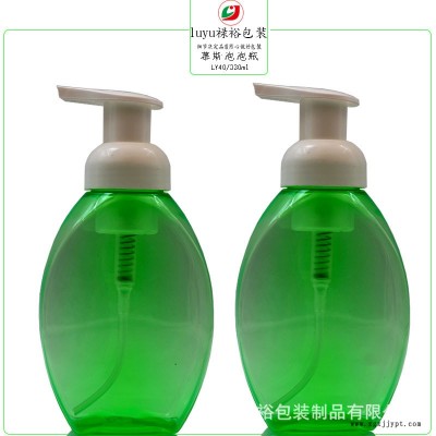 厂家定制供应PET泡沫瓶330ml三角形瓶40牙左右开关泵泡泡洗手液瓶图3