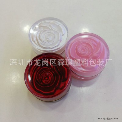 厂家供应  10克亚克力玫瑰花瓶 膏霜瓶 面霜瓶 试用装瓶 分装瓶图2