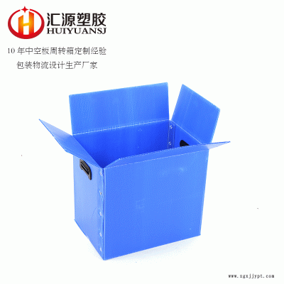 4mm蓝色中空板箱 折叠中空板箱 快递物流中空板纸箱  中空板定制厂家汇源塑胶图2