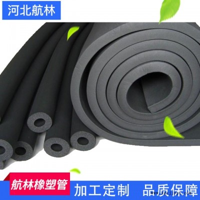 B1橡塑海绵材料保温管 复合黑色铝箔保温管 阻燃隔热橡塑管直销图2
