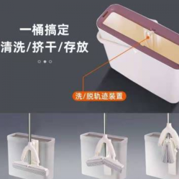 批发家用胶棉拖把 懒人免手洗对折式挤水拖把吸水海绵拖把地拖图2