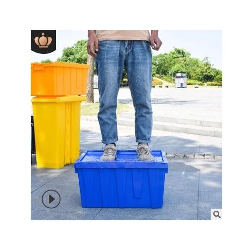 斜插箱物流箱带孔塑料大号加厚套叠生鲜配送医药超市斜插式周转箱图2