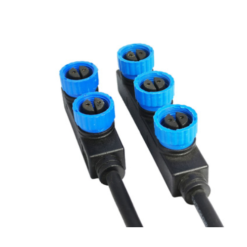 M15一出二路灯转接线 主线带2芯M15公头 F型一出二-六芯定制图2
