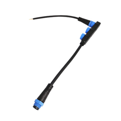 M15一出二路灯转接线 主线带2芯M15公头 F型一出二-六芯定制图3