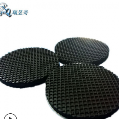 黑色圆形硅胶垫网格防滑硅胶垫片eva背胶自粘密封硅橡胶垫片图2