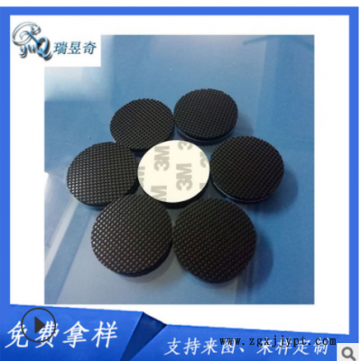 黑色圆形硅胶垫网格防滑硅胶垫片eva背胶自粘密封硅橡胶垫片图1