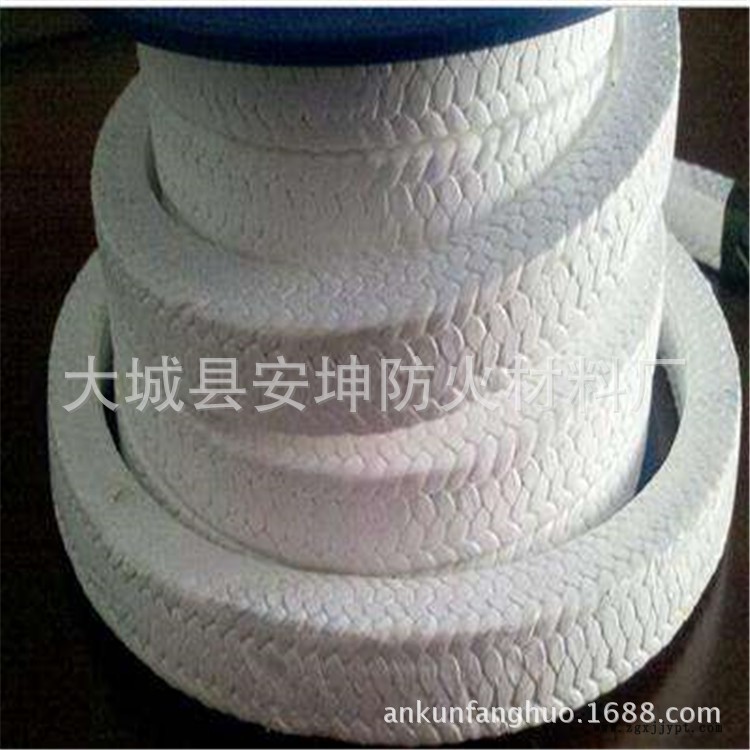 供应山东鲁阳黑色四氟盘根黑色聚四氟乙烯石墨膨体盘根耐高温防腐示例图4