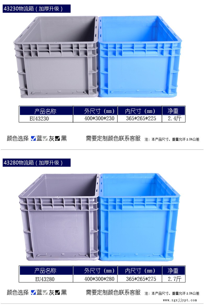 厂家EU64280物流箱 塑料储物箱汽车零部件存放箱 防静电周转箱示例图6