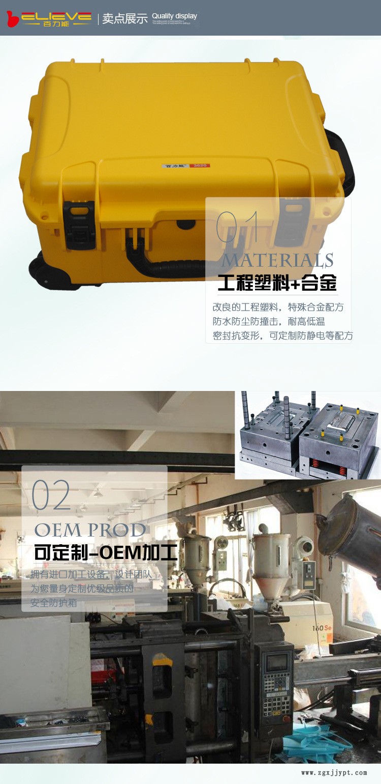 百力能3620海绵箱厂家直销仪器仪表防护箱摄影器材保护箱防水防震示例图3