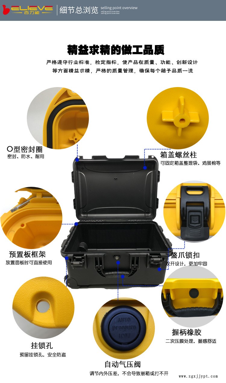 百力能3620海绵箱厂家直销仪器仪表防护箱摄影器材保护箱防水防震示例图4