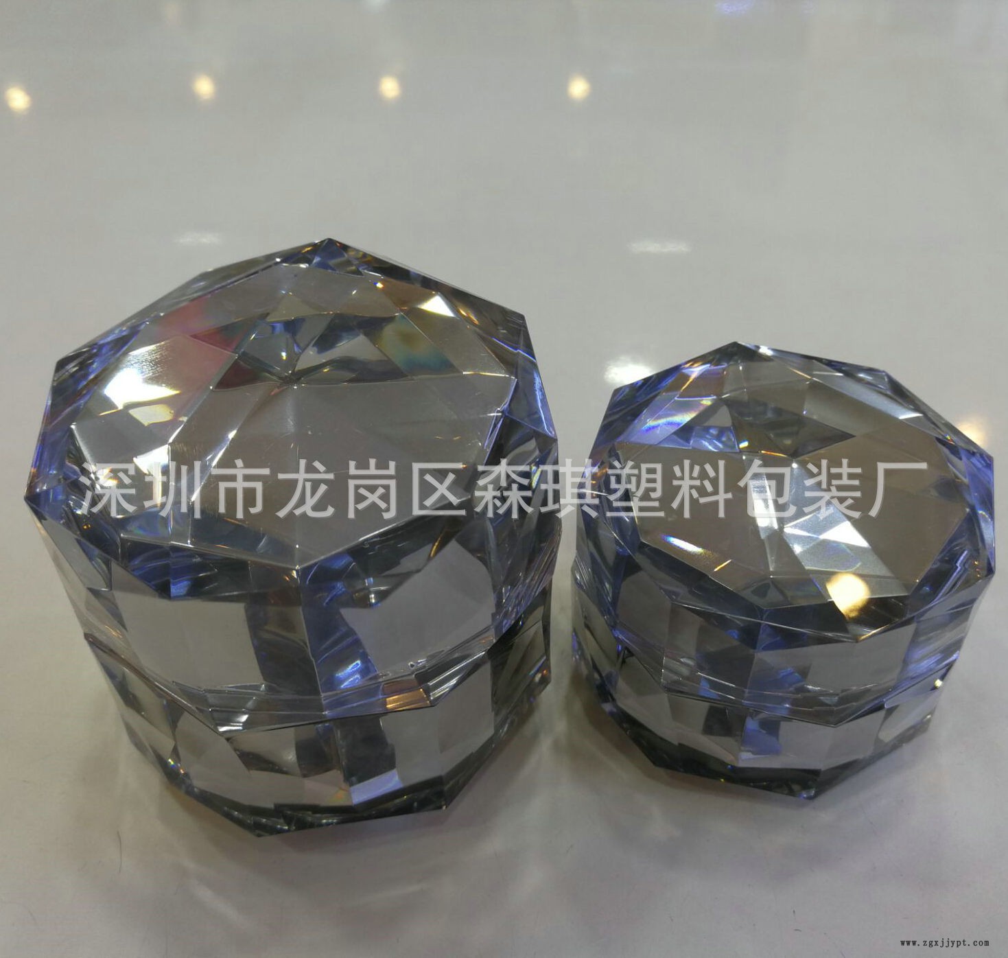 厂家供应 15克亚克力百角钻石膏霜瓶 面霜瓶 分装瓶 化妆品包材示例图5