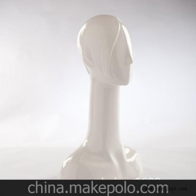 专业研发生产PC环保模特女头模 抽象亮白长颈头模