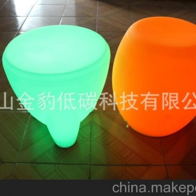 七彩发光方凳 led发光凳子 大型滚塑加工 led发光家具图2