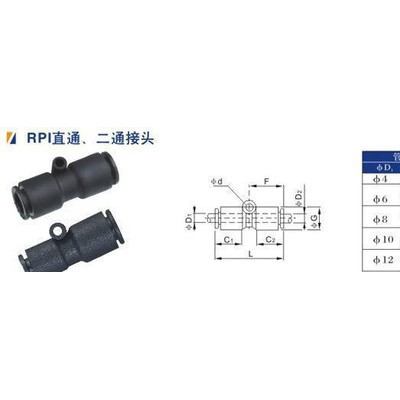 PI 直通 中间快插接头  直通接头   两头插管接头 插8