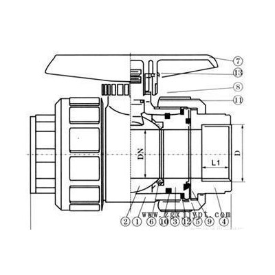 上海申欧通用防腐阀门厂Q61F-10F-DN40 PVDF聚偏二氟乙烯对焊球阀图3
