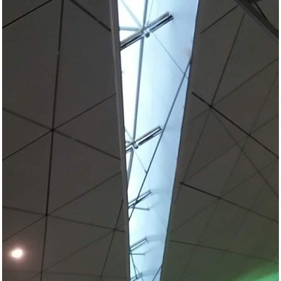 A级防火机场及重要公共建筑遮阳隔热PTFE软膜天花 空间结构张拉膜异形双曲图3