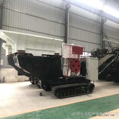 昆明轮胎式建筑垃圾破碎站 小型轮胎式移动破碎机 混凝土建筑垃圾粉碎机 金马机械图4