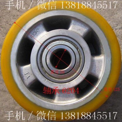 永恒力电动搬运车平衡轮后轮子125*60  液压车辅助轮支撑轮胎边轮 聚氨酯包胶轮胎 永恒力平衡轮图6