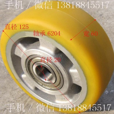 永恒力电动搬运车平衡轮后轮子125*60  液压车辅助轮支撑轮胎边轮 聚氨酯包胶轮胎 永恒力平衡轮图5