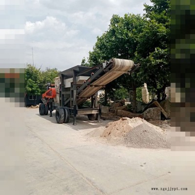 供应移动式破碎站 多功能建筑垃圾破碎站 轮胎式反击砂石破碎机制砂设备图4