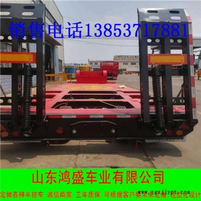 鸿盛挂车厂家 13米半挂车 低平板半挂车 高低高半挂车 轮胎外漏半挂车图7