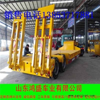 鸿盛挂车厂家 13米半挂车 低平板半挂车 高低高半挂车 轮胎外漏半挂车图6