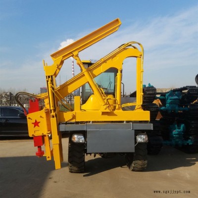 简易型轮胎式公路打桩机大四轮打桩机立柱打桩机图3