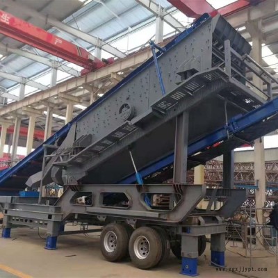 轮胎式建筑垃圾移动破碎站 移动石子破碎机生产线 花岗岩移动破碎机 流动碎石机图1