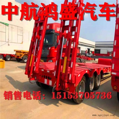 坚固耐用外露轮胎式推土机运输车｜低平板半挂车价格图2