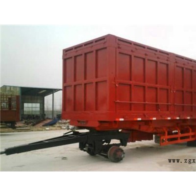 厂家加工定做全挂车/半挂车价格表 13米不外漏轮胎低平板半挂车图2