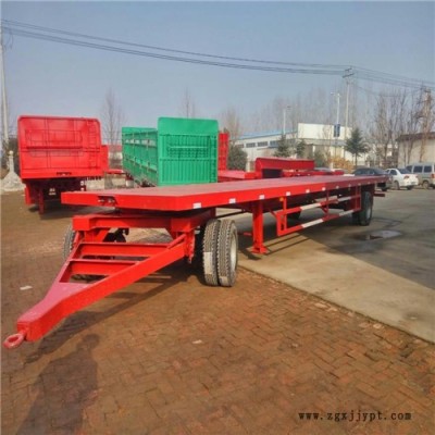 厂家加工定做全挂车/半挂车价格表 13米不外漏轮胎低平板半挂车