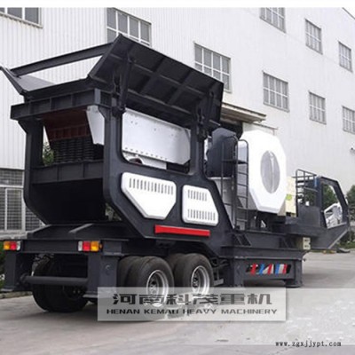 科茂重机建筑垃圾移动破碎站 车载式破碎机 水泥路面沥青块破碎机 轮胎式石子制砂机 废旧混泥土移动破碎站图5