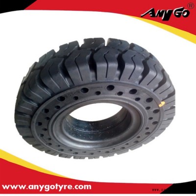 厂家生产AnyGo品牌 6.00-9叉车侧孔易装实心轮胎