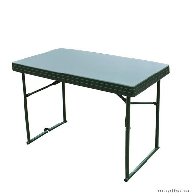 吹塑直面折叠桌PE吹塑折叠桌军绿色野外指挥作训桌