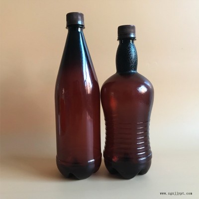 铭诺 塑料啤酒瓶厂家 透明茶色塑料啤酒瓶 塑料饮料瓶 耐摔塑料酒瓶图1
