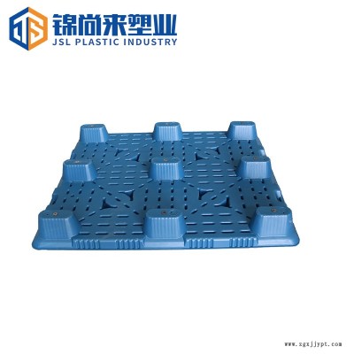 吹塑托盘 江苏吹塑1311加厚蓝色九脚塑料托盘 定制图2