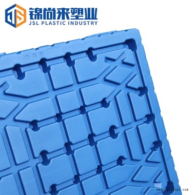 吹塑托盘 锦尚来塑业双面平板1513仓库防潮四面进叉吹塑托盘 现货供应图2