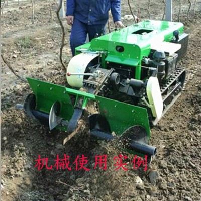 橡胶带田园管理机 樱桃果园专用开沟施肥机价格 履带式果园旋耕松土机图5