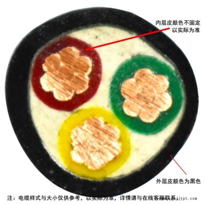 供应金环宇电缆，双层胶皮护套型，VV 3*120mm2，厂家直接销售 VV 聚氯乙烯护套系列电缆图4
