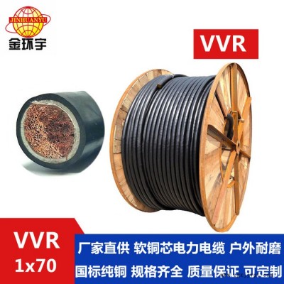 供应金环宇电缆，铜芯聚氯乙烯护套软电缆，VVR 1*70，电缆厂家批发价 VVR 双层胶皮软电缆图4