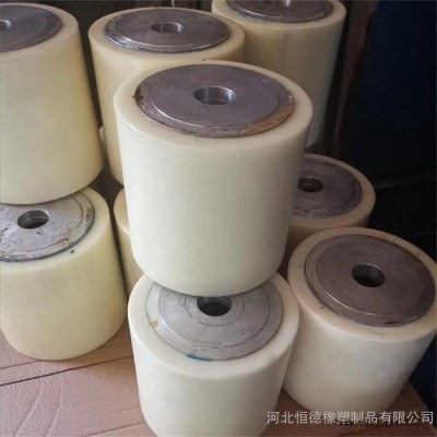 浇注聚氨酯耐磨滚轮 pu胶轮 聚氨酯包胶轮 承重铁件聚氨酯轮 造纸厂耐磨压纸胶轮图3