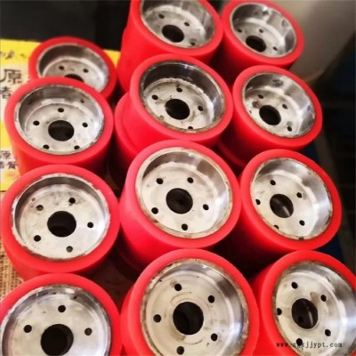 浇注聚氨酯包胶轮 耐磨pu胶轮托辊 铁件包胶轮 承重聚氨酯行走轮图6
