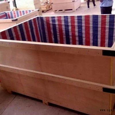 深圳钢带出口免检包装木箱 定做免熏蒸围板木质包装箱 塑料箱