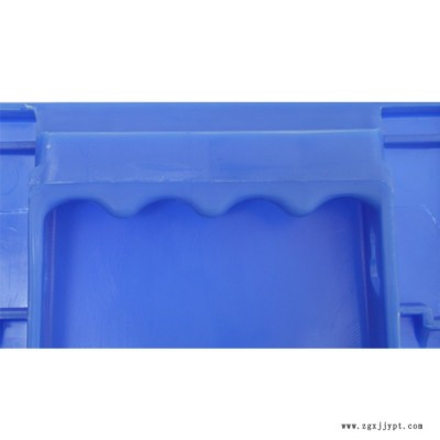 5号B款塑料周转箱餐具消毒箱/生鲜配送箱/塑料周转箱/周转箱加工定制厂家　蓝色加厚加盖子塑料周转箱储物箱图1