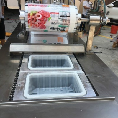 自动盒子封盖机 自动盒子覆膜机 盒子封口机 餐盒封口机 自动塑料盒封口机图3