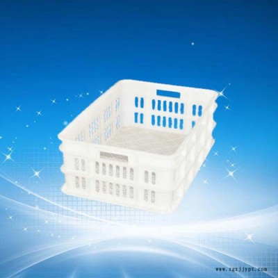 塑料收纳框 蓝绿色分类周转筐  长方形快递运输塑料箱蓝色周转筐图1
