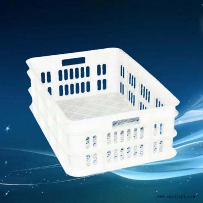 塑料收纳框 蓝绿色分类周转筐  长方形快递运输塑料箱蓝色周转筐图3