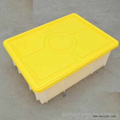 河南鼎瑞餐具周转胶箱 /周转箱厂家/蓝色加厚加盖子塑料周转箱储物箱图2